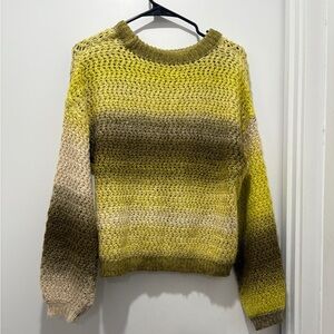 Green and yellow sweater
